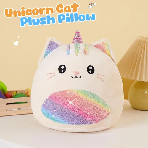 Miniatura 5 de Athionsu - Almohada de felpa de unicornio de 14 pulgadas, suave y tierno juguete de peluche para niñas y niños, bonito regalo de peluche de vientre