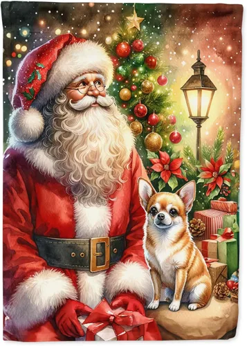 Miniatura 10 de Caroline's Treasures DAC4159CHF - Bandera de casa de Husky siberiano y Papá Noel para porche, grande, para colgar en la pared, poliéster