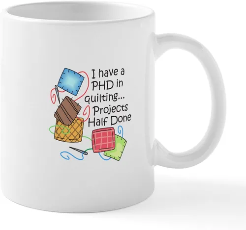 Miniatura 16 de CafePress Knitting Phd (Projects Half D Mug 11 oz (11.0 fl oz) Taza de café de cerámica