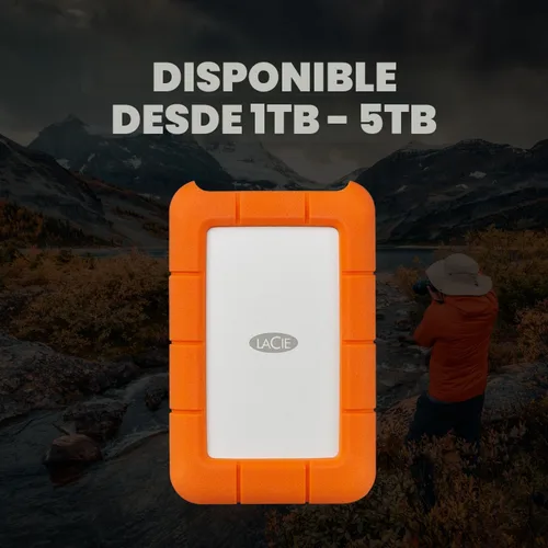 Miniatura 6 de LaCie Rugged HDD Externo Portátil de 5TB - Compatible con USB 3.0/2.0, Resistente a Golpes/Polvo/Lluvia para Mac y PC, Naranja, Gris