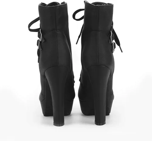 Miniatura 4 de Susanny - Botines de tacón alto para mujer, otoño, redondo, de agujetas, con tacón grueso y plataforma. Botines Knight Martin.