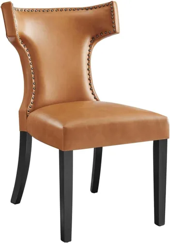 Miniatura 10 de Modway Silla de comedor de cuero vegano Curve en gris