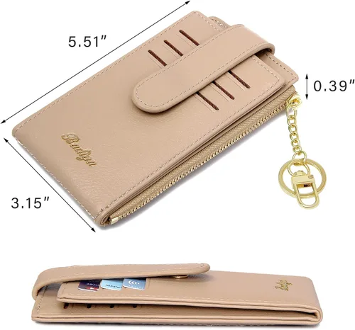Miniatura 2 de Badiya Tarjetero para mujeres con RFID, carteras delgadas, plegables, tarjetero multifuncional, monedero