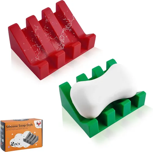 Miniatura 53 de Jabonera Autodrenante con Soporte, Jabonera de Silicona, para Baño, Cocina, Esponjas, Puede Extender la Vida del Jabón, Mantiene las Barras de Jabón