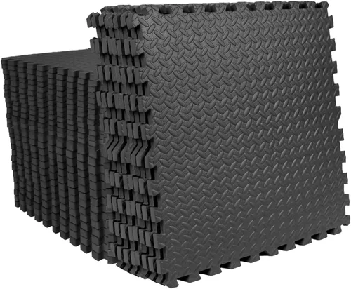 Miniatura 15 de Mat Block - Esterillas de piso de EVA para ejercicio: Tapetes de espuma interconectados de alto rendimiento - 6 baldosas (Área: 24 pies cuadrados)