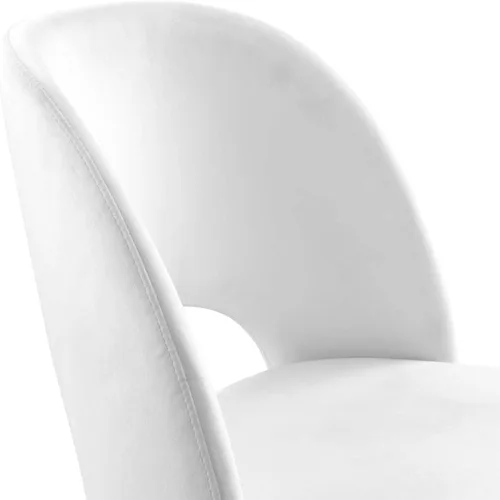 Miniatura 6 de Modway Rouse Performance - Silla de comedor de terciopelo en color blanco, 23 x 20 x 32