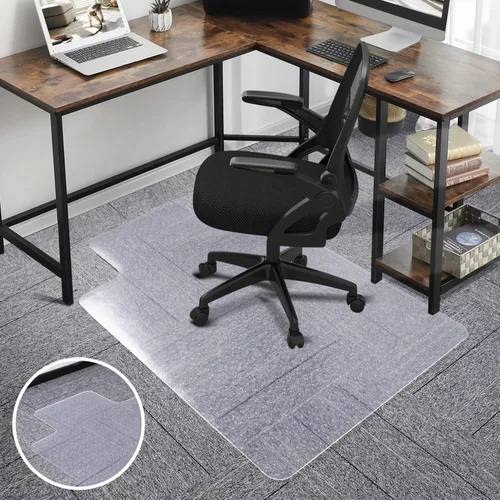 SALLOUS Tapete para silla para alfombra, 36 x 48 pulgadas, tapete resistente para silla de oficina con labio, tapete para silla de juegos para