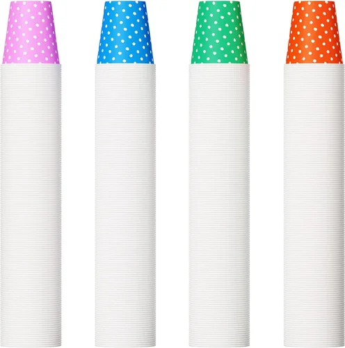 Miniatura 9 de Paquete de 1000 vasos de papel de 5 onzas, vasos desechables de papel multicolor, vasos pequeños para enjuague bucal, vasos para bebidas frías