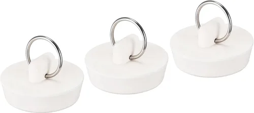 Miniatura 8 de uxcell Tapón de goma para fregadero, tapón de drenaje blanco para drenaje de 1 a 1-1/16 pulgadas con anillo para colgar para tina, cocina y baño, 3