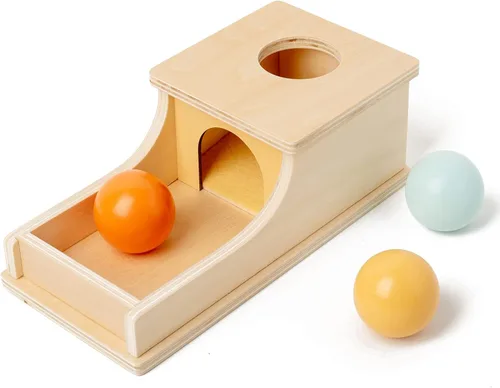 Miniatura 8 de Busy Edition Juguetes Montessori para bebés de 6 a 12 meses Caja de permanencia de objetos Caja de bolas de madera caídas Juguetes de juego