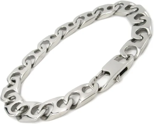 Miniatura 2 de Pulsera plana de acero inoxidable para hombre, 0.394 in, 8,2 pulgadas, Acero inoxidable, Sin gemas.