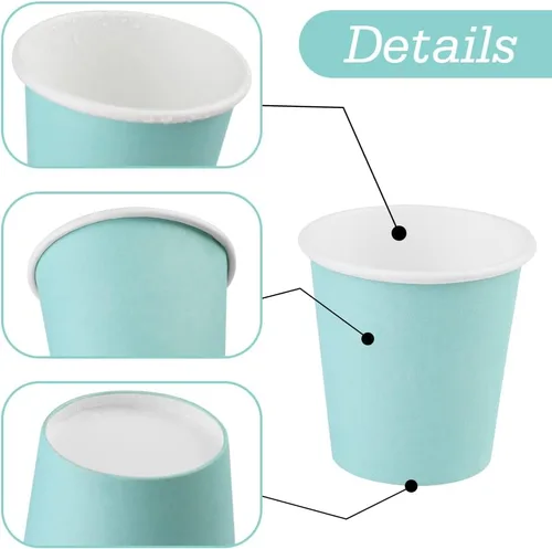 Miniatura 3 de Wuadua Paquete de 50 vasos de papel espresso azul de 3 onzas, resistentes y a prueba de fugas para fiestas, eventos, oficina, uso doméstico, vasos