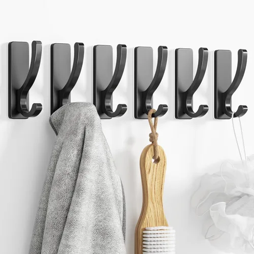 Miniatura 11 de pickpiff Ganchos adhesivos de pared para toallas, gancho adhesivo resistente (13 libras), colgador para puerta, baño, dormitorio, armario