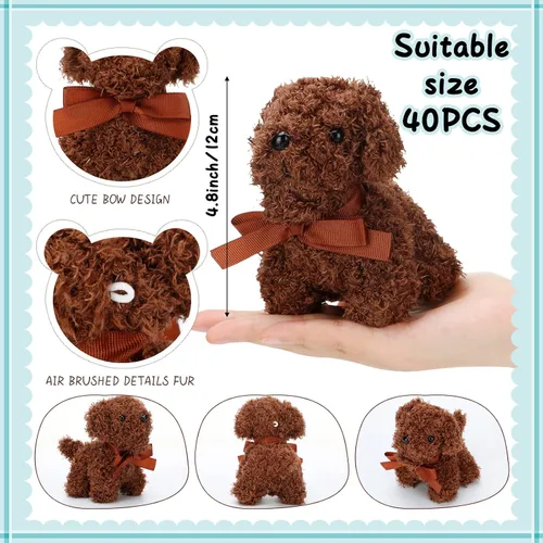 Miniatura 2 de Liliful 40 Piezas 12.7 cm Mini Perros de Peluche Perro Pequeño de Peluche en Masa Juguete de Peluche Adopta un Perro Favores de Fiesta Animal
