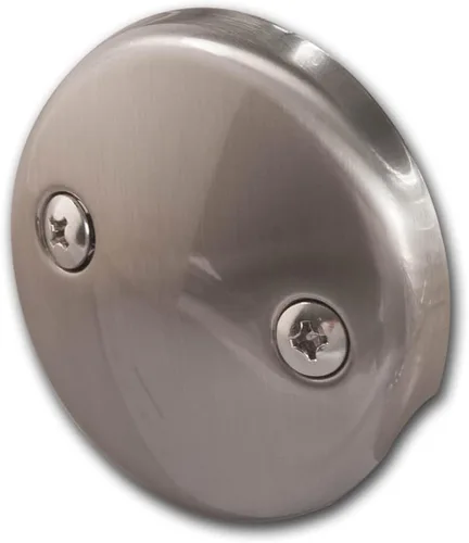 Miniatura 8 de Placa de Desborde de Desagüe de Bañera de Doble Orificio con Dos Tornillos a Juego, Fácil de Instalar, Cromado Plateado Cromo chapado