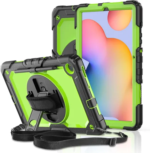 Funda para Samsung Galaxy Tab S6 Lite de 10.4 pulgadas 2024/2022/2020 (SM-P610/P615/P613/P619), protección con soporte giratorio, correa de hombro y
