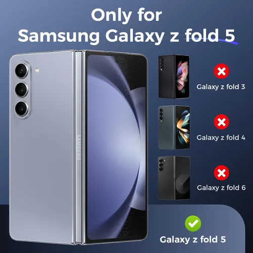 Miniatura 2 de Ruky Funda para Samsung Galaxy Z Fold 5, cubierta de cuerpo completo con protector de pantalla integrado, soporte de carga inalámbrica de PC duro