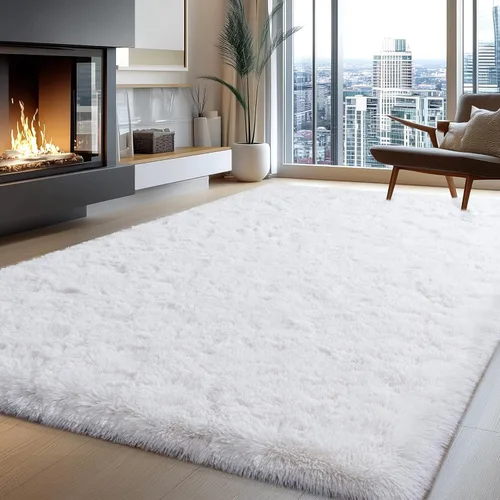 Miniatura 43 de Alfombra pequeña rosa para dormitorio, alfombras de área esponjosas peludas de 2x3 pies para habitación de niñas y niños, alfombra suave