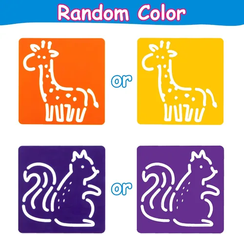 Miniatura 7 de Juego de 22 plantillas de trazado del alfabeto para niños, plantillas de dibujo con resaltador de color, letras y números y bonitos tableros