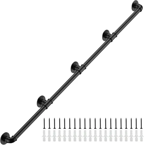 Barandilla Industrial de Escalera de 13 Pies para Montaje en Pared Pasamanos de Escalera Tubo φ1.3 Barandilla de Mano para Escalones Barra de Agarre