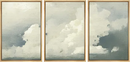 Miniatura 112 de SIGNWIN Lienzo enmarcado para pared, juego de arte sereno de pantanos con humedales verdes e ilustraciones de agua tranquila, arte moderno