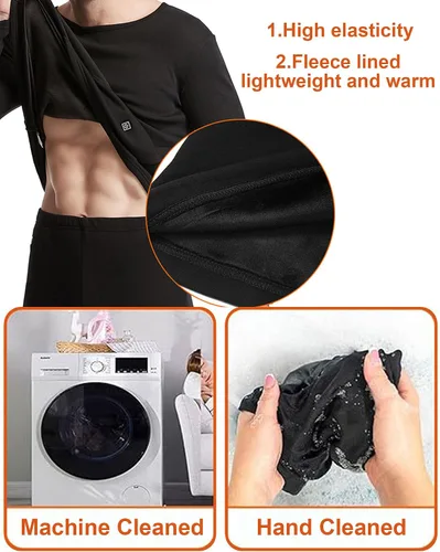 Miniatura 7 de TRUNYAQI Conjunto de ropa interior térmica térmica eléctrica para hombre, ropa interior deportiva de invierno al aire libre con batería