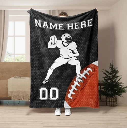 Miniatura 11 de Manta de fútbol personalizada, manta de forro polar suave y acogedora del equipo de fútbol, regalo de fútbol personalizado para niños, papá, marido