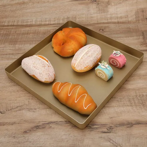 Miniatura 6 de Bandeja para horno de horno de 11 x 11 x 1.2 pulgadas, bandeja cuadrada antiadherente, revestimiento antiadherente, utensilios para hornear