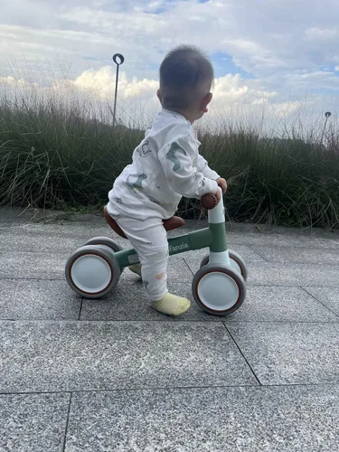 Miniatura 8 de INFANZIA Bicicleta de equilibrio para bebés de 12 a 36 meses, 1 año de edad, primera bicicleta sin pedal con asiento ajustable, 4 ruedas para bebés