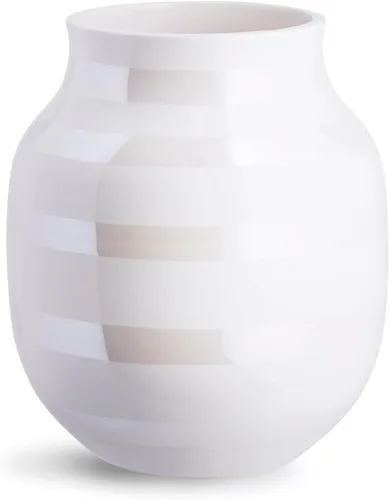 Miniatura 21 de Hak Kähler Omaggio - Jarrón de porcelana con rayas, moderno jarrón redondo, bulboso y escandinavo para flores, negro, 7.9 in