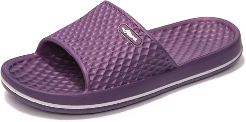 Miniatura 20 de FUNKYMONKEY - Sandalias de baño para mujer, sandalias para el interior del hogar, playa, antideslizantes