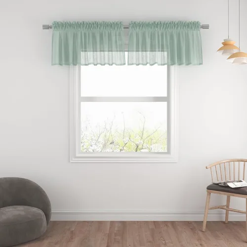 Miniatura 88 de UPOPO Paneles de Cortina Beige Pequeños Cortinas Transparentes de Gasa de 16 Pulgadas de Largo Cortinas de Cocina de Voile con Textura de Lino