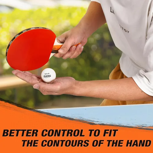 Miniatura 7 de Juego de 2 palas de ping pong, incluye paletas y pelotas, juego de raquetas de tenis de mesa adecuadas para juegos en interiores y exteriores