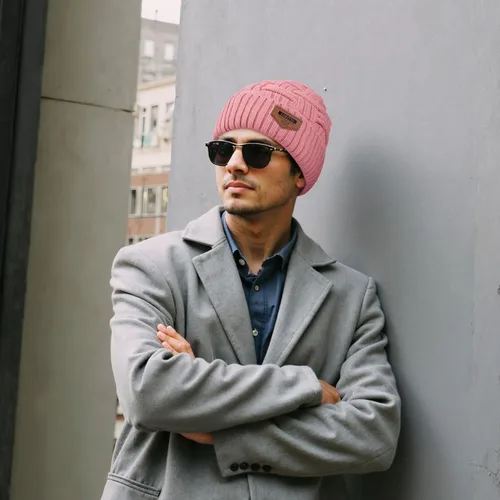 Miniatura 135 de Loritta Gorro de invierno cálido de punto grueso y holgado para hombre
