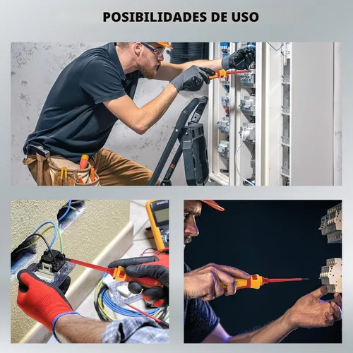 Miniatura 8 de Juego de destornilladores eléctricos aislados de 1000 V – Juego de destornilladores eléctricos profesionales de 13 piezas, mango de aislamiento CRV