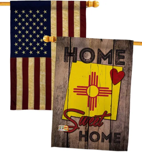 Miniatura 7 de State New Mexico Home Sweet House Flags 2 pcs Pack Americana States USA American Territories Republic Country Particular Area Small Decorative Gift