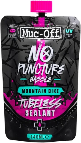 Muc-Off Sellador sin cámara sin complicaciones de pinchazos, 1 litro, sellador avanzado para neumáticos de bicicleta con tinte trazador UV que sella