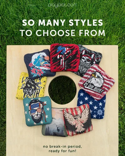 Miniatura 6 de Play Platoon Tournament Series Bolsas de Cornhole - Bolsas de Estilo Profesional de Doble Cara con Lado Resbaladizo y Pegajoso - Juego de 8