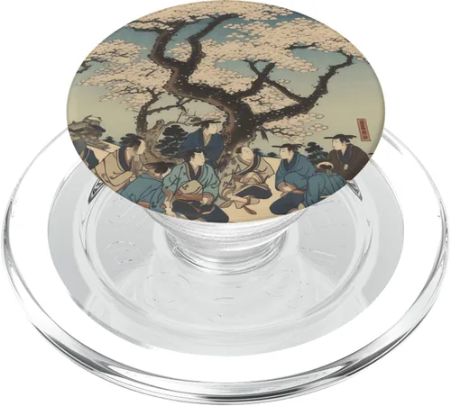 Budo Blossoms Sumo Renaissance Cherry Petals Grace Bouts PopSockets MagSafe PopGrip for iPhone