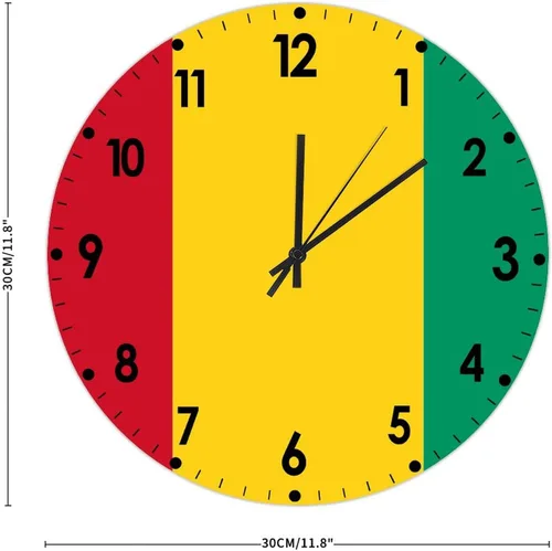Miniatura 737 de Cheyan Reloj de pared con bandera de Canadá de 12 pulgadas, silencioso, sin tictac, de PVC, funciona con pilas, reloj redondo decorativo, regalo