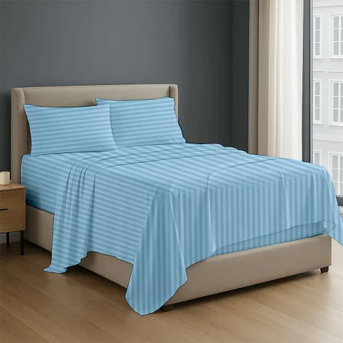 Miniatura 22 de NON Sticky cotton - Juego de sábanas de 4 piezas de algodón egipcio de alta calidad, de bolsillo profundo, ropa de cama suave y transpirable