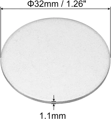 Miniatura 2 de PATIKIL Disco de acero de 1.260 in, 10 etiquetas redondas de metal para estampado en blanco, placa de disco circular circular de metal, placa