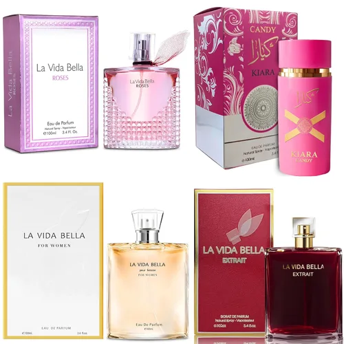 Miniatura 27 de A CENTER Juego de 4 perfumes para mujer – Set de regalo de fragancia floral con vainilla, almizcle y cítricos Eau De Pafume 3.5 onzas líquidas