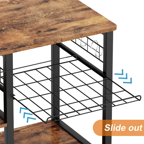 Miniatura 6 de soges Estante de panadero de cocina de 3 niveles, soporte utilitario para horno microondas, carrito de almacenamiento, estante de estación de Blanco