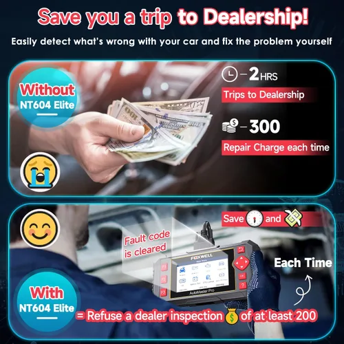 Miniatura 5 de FOXWELL Herramienta de diagnóstico del escáner OBD2 NT604, ABS/SRS/transmisión/comprobación del lector de código del motor para automóviles