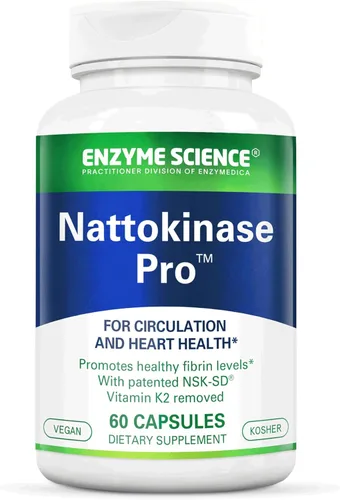 Enzyme Science Nattokinase Pro con NSK-SD - Suplemento orgánico - Las mejores enzimas para apoyo cardiovascular y circulatorio - Vegano y Kosher -