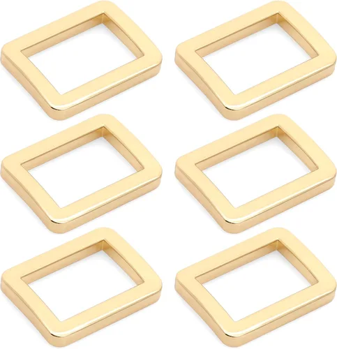 Miniatura 9 de CRAFTMEMORE Hebilla de anillos rectangulares planos de metal para bolsa, correa de cinturón, acabado de calidad de bucle resistente, paquete de 6