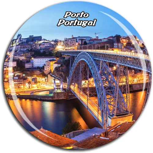 Puente de Dom Luis I Porto Portugal Imán para nevera 3D Cristal Turístico Ciudad Viaje Recuerdo Colección Regalo Fuerte Etiqueta Adhesiva para