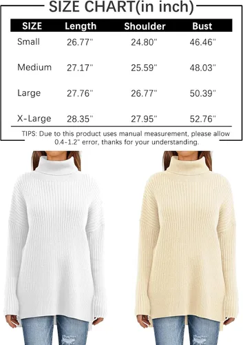 Miniatura 6 de LILLUSORY Suéter de cuello alto de gran tamaño para mujer 2023, suéter de punto acanalado de moda para otoño
