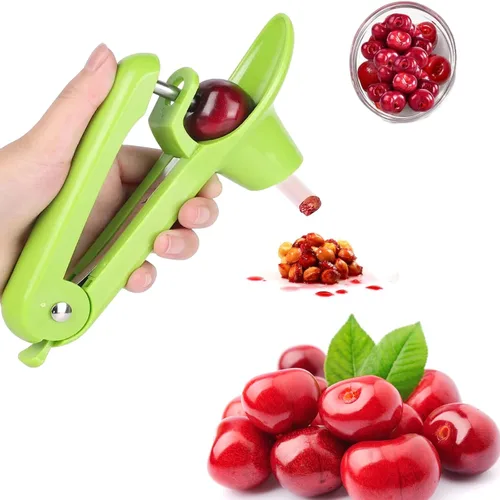 Miniatura 11 de Herramienta para picar cerezas, herramienta de picadura de acero inoxidable resistente, herramienta portátil de semillas de cerezas con diseño